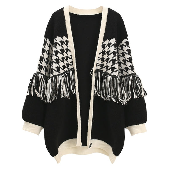 Cardigan de Cuello V con Flecos
