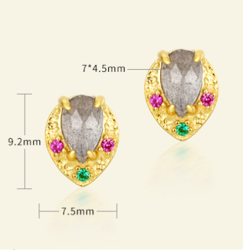 Aretes de Plata Esterlina con Piedra Natural y Hoja Vintage - Lujo Accesible - Image 7
