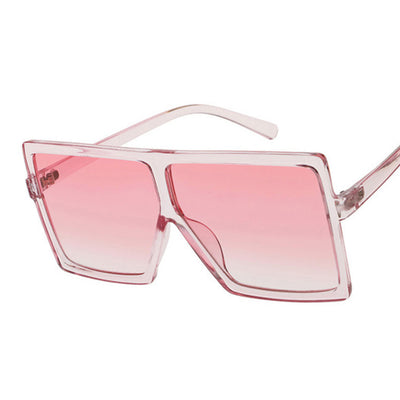 Oversized white square-frame sunglasses with dark lenses, featuring a bold and fashionable design. - Image 4