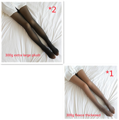 Leggings Térmicos Translúcidos Talla Grande con Forro Polar - Pantimedias Cálidas para Invierno - Image 48