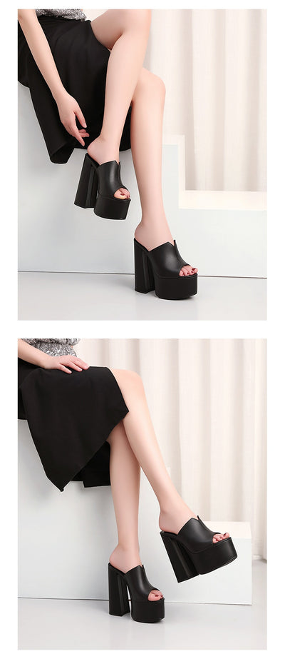 Sandalias Plataforma Tacón Super Alto en Cuero Premium Impermeable - Image 12