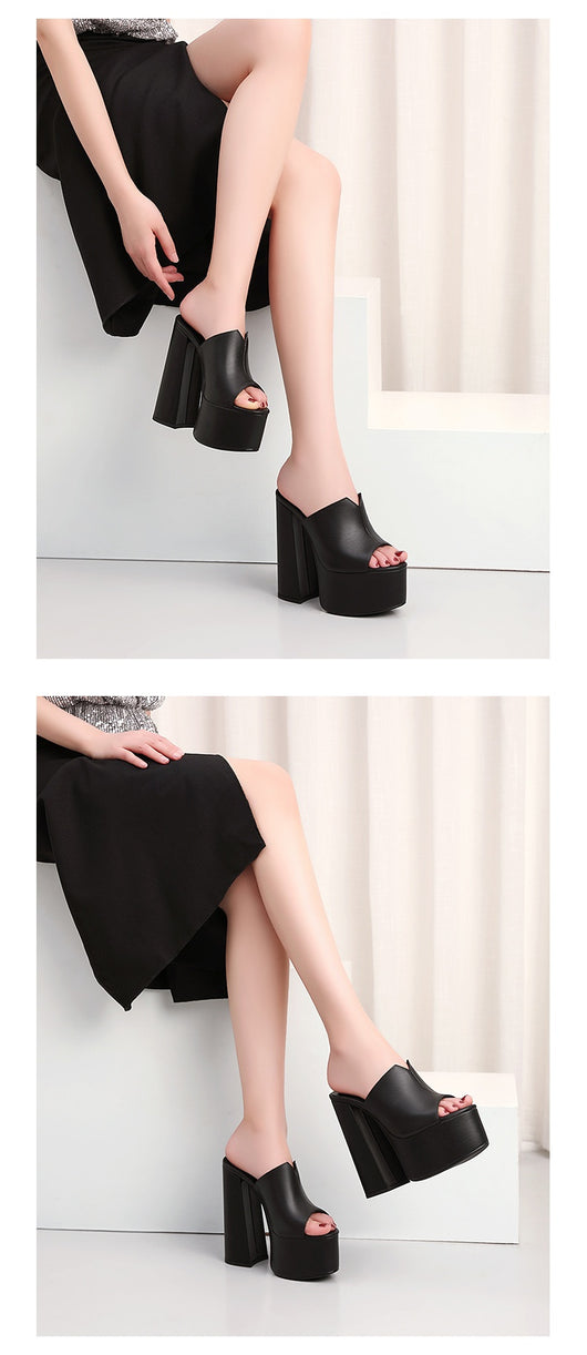 Sandalias Plataforma Tacón Super Alto en Cuero Premium Impermeable - Image 12