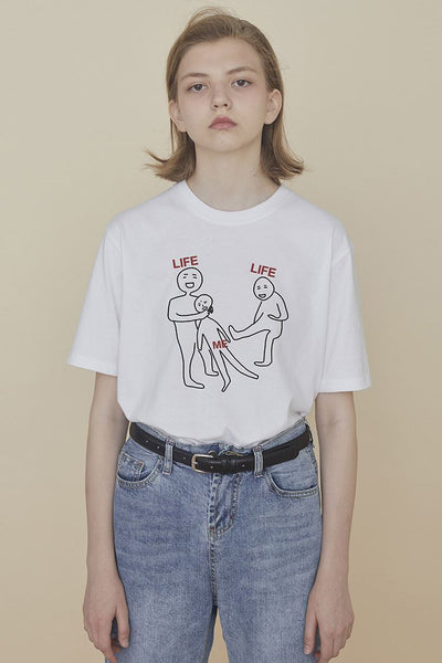 Playera Holgada Estampada para Mujer - Top de Verano Negro Manga Corta - Image 6