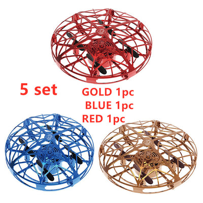 Gold mini UFO drone with a spherical protective cage and black propellers, sold as a 3-piece set. - Image 39