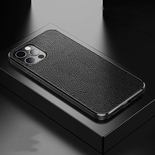 Funda Magnética de Cuero Lychee para iPhone - Protección Suave TPU - Image 3