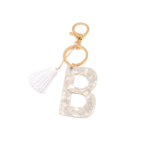 Llavero con Dije Alfabético de Acrílico y Borla Decorativa - Image 10