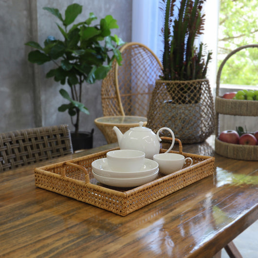 Caja de Almacenamiento Ratán para Mesita de Té - Organizador de Escritorio - Image 10