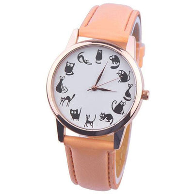 Reloj de Mujer Gato Correa Cuero Cuarzo - Image 2