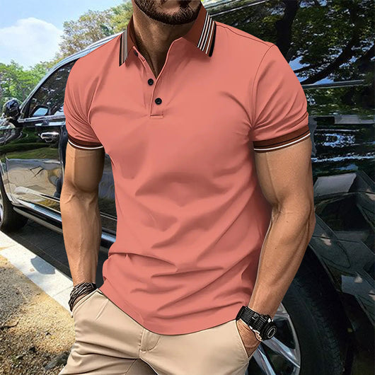 Polo Ejecutivo Bicolor de Manga Corta para Hombre - Image 9