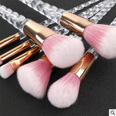 Set de 7 Brochas de Maquillaje Cristal con Mango Espiral Transparente - Image 6