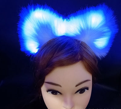Diadema Orejas de Gato Luminosas con Peluche - Accesorios para Cabello Festivo - Image 12
