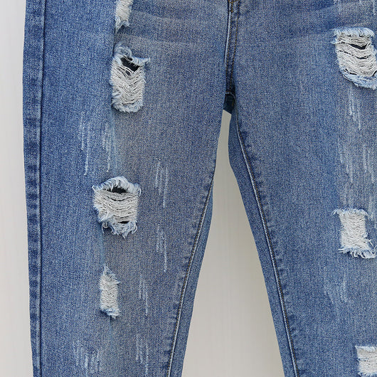 Pantalones Vaqueros Talle Alto Talla Grande con Detalles Rotos - Image 3