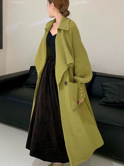 Abrigo Tejido Elegante con Cinturón para Otoño e Invierno - Image 15
