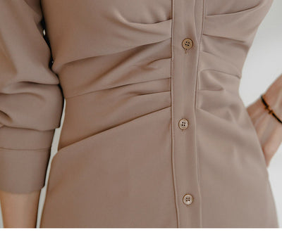 Vestido Camisero Entallado de Manga Larga para Mujer - Image 12