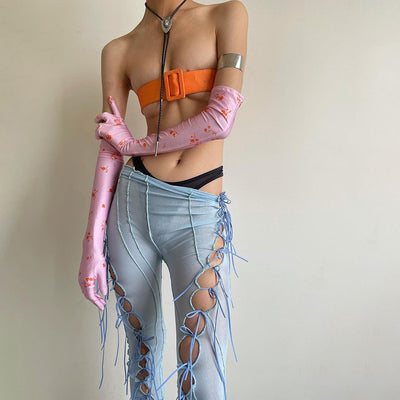 Pantalones Rectos Cintura Alta con Detalle Micro Acampanado y Encaje - Image 15