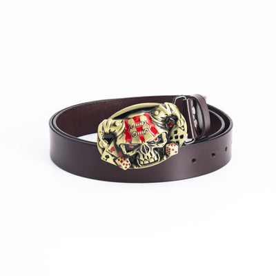 Cinturón de Cuero con Diseño Calavera Minimalista - Image 17