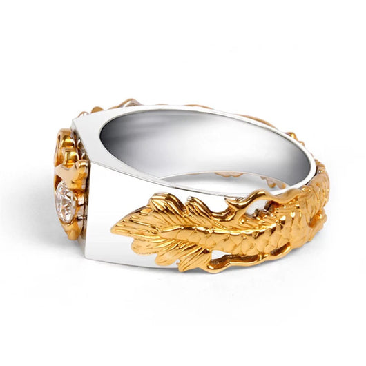 Anillo de Dragón Dominante para Hombre con Zircón Bicolor Estilo Punk Hip Hop - Image 7