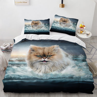 Juego de Cama Gato Blanco Adorable para Niñas y Mujeres - Image 8