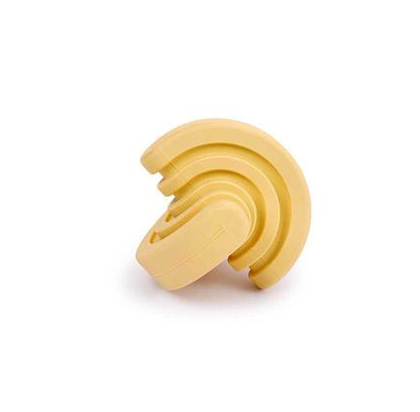 Pink rubber dog molar teeth relief bouncy ball being rinsed with water, showing its textured surface. - Image 14
