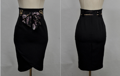 Conjunto Elegante Blusa Manga Abullonada y Falda Cintura Alta con Cordones - Image 8