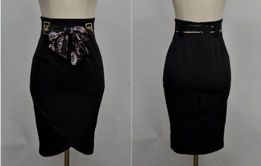 Conjunto Elegante Blusa Manga Abullonada y Falda Cintura Alta con Cordones - Image 8