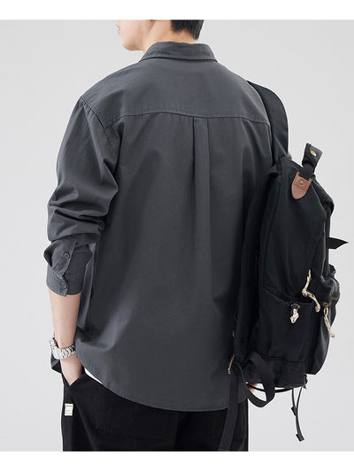 Camisa de Algodón Pesado Estilo Americano para Hombre - Image 12