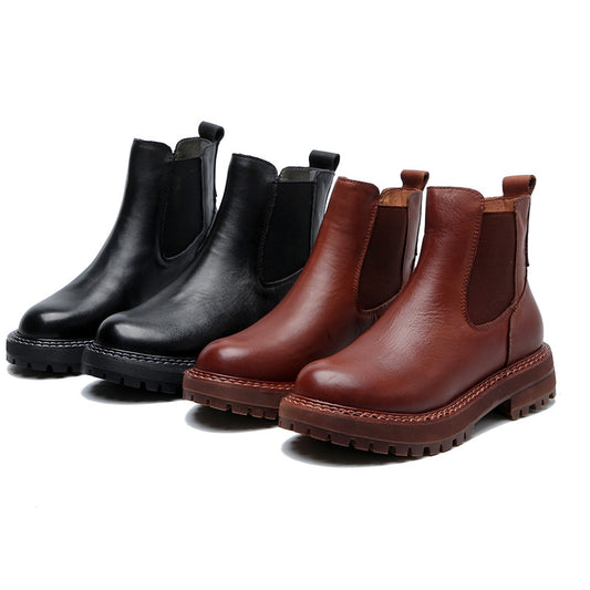 Botas Martin de Cuero Genuino Estilo Británico para Mujer