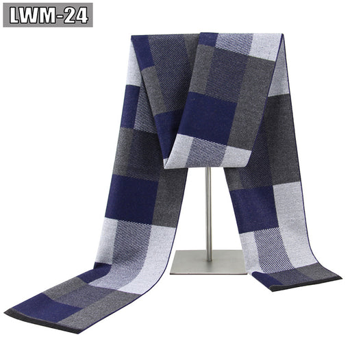 Bufanda de Cachemira Cuadros Hombre Estilo Europeo para Otoño e Invierno - Image 28