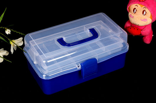 Caja de herramientas artística de 2 niveles con compartimentos - Image 35