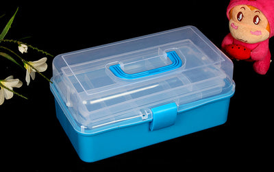 Caja de herramientas artística de 2 niveles con compartimentos - Image 34