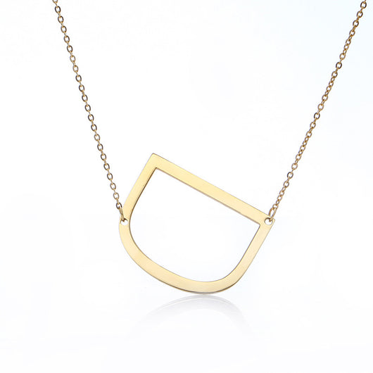 Collar Inicial Acero Inoxidable Chapado en Oro Rosa - Image 135