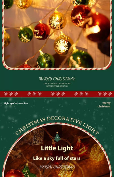 Guirnalda de Luces LED Navideñas Multicolor con Esferas Electrochapadas - Image 20