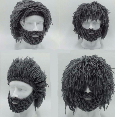 Gorro de Lana Tejido a Mano con Barba Postiza - Disfraz Cómico Unisex - Image 7