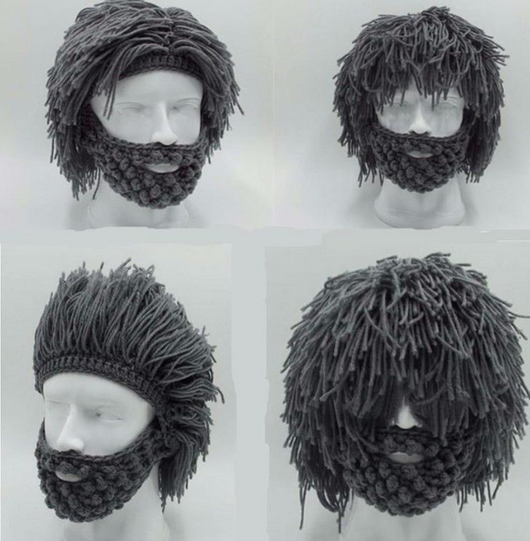 Gorro de Lana Tejido a Mano con Barba Postiza - Disfraz Cómico Unisex - Image 7