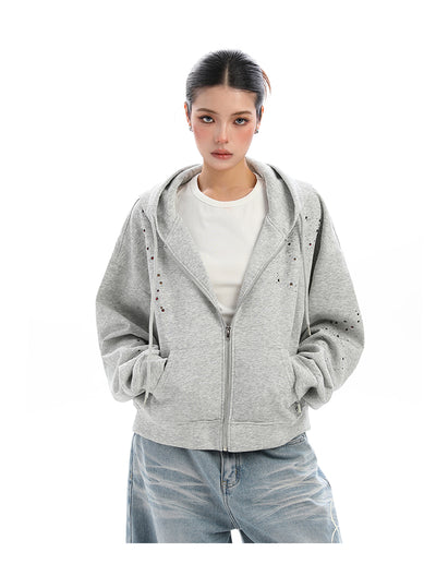 Cardigan con Capucha y Strass para Mujer - Sudadera Brillante con Cierre - Image 21