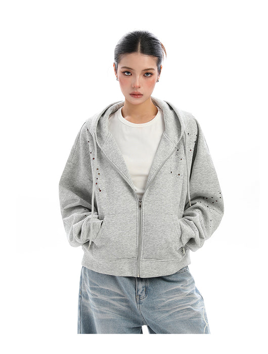 Cardigan con Capucha y Strass para Mujer - Sudadera Brillante con Cierre - Image 21