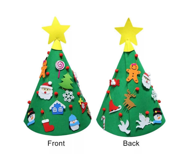 Árbol de Navidad 3D en Fieltro - Puzzle Infantil DIY Hecho a Mano