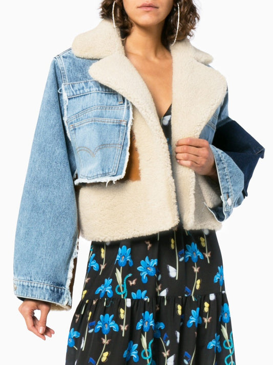Chaqueta Biker de Mezclilla con Costuras Acolchadas - Image 2