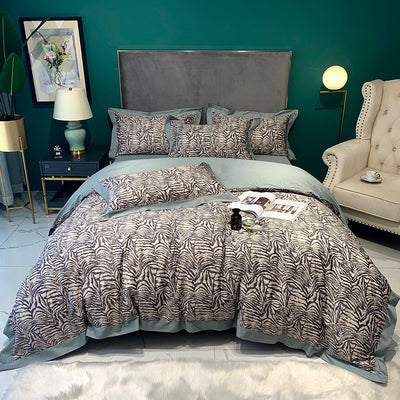 Juego de Cama 4 Piezas Algodón Pima con Estampado Digital