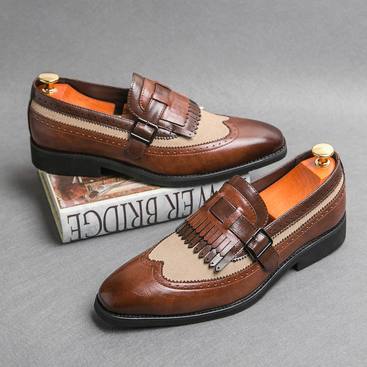 Zapatos Casuales Grandes Talla Extra con Punta Aguda y Flecos Modernos - Image 2