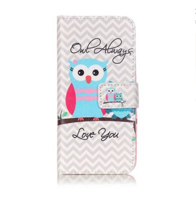 Funda Protectora de Cuero con Diseño de Búho Pintado para Celular - Image 3