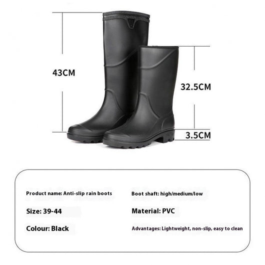 Botas de Lluvia Altas para Construcción - Zapatos Protectores Impermeables Antideslizantes - Image 3