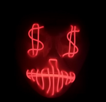 Máscara de Fiesta LED con Diseño de Dólar - Image 9
