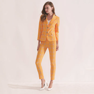 Traje Cuadros Amarillo Slim Fit - Chaqueta y Pantalón Entallado - Image 2