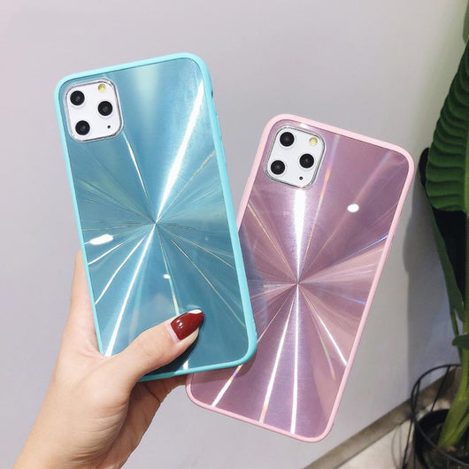 Funda espejo para teléfono con patrón CD retro