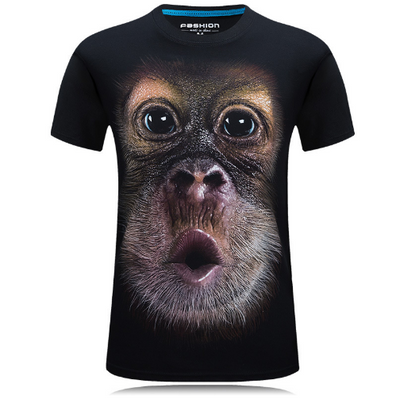Playera Casual Estampado Animal 3D Personalizada Talla Grande Hombre
