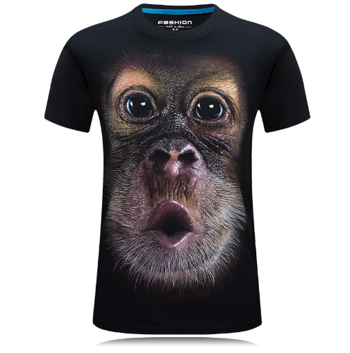 Playera Casual Estampado Animal 3D Personalizada Talla Grande Hombre