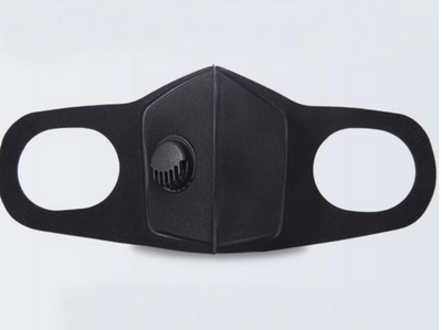 Black breathable face mask with an exhalation valve and ear loops, designed for autumn and winter fashion. - Image 11