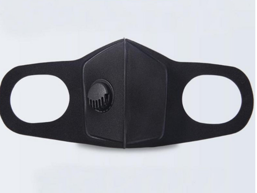 Black breathable face mask with an exhalation valve and ear loops, designed for autumn and winter fashion. - Image 11