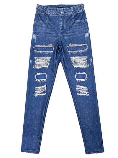 Leggings de Estilo Denim con Estampado Digital para Mujer - Image 9